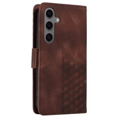 For Samsung Galaxy S24+ Case Wallet Leather Phone Cover Rhombus Starry Pattern