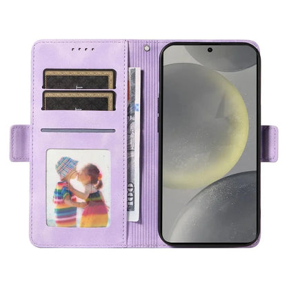 For Samsung Galaxy S24+ Case Wallet Leather Phone Cover Rhombus Starry Pattern