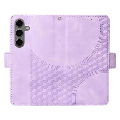 For Samsung Galaxy S24+ Case Wallet Leather Phone Cover Rhombus Starry Pattern