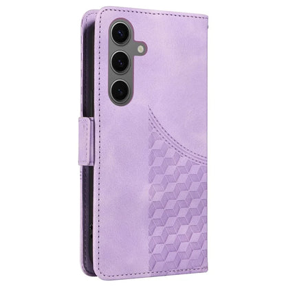 For Samsung Galaxy S24+ Case Wallet Leather Phone Cover Rhombus Starry Pattern