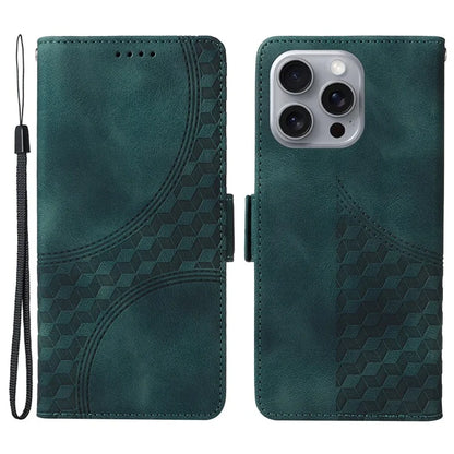 For iPhone 16 Pro Max Case Rhombus Starry Imprinted Phone Leather Cover