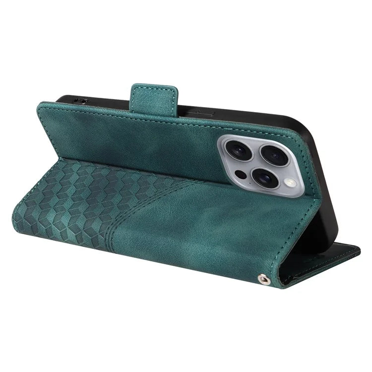 For iPhone 16 Pro Max Case Rhombus Starry Imprinted Phone Leather Cover