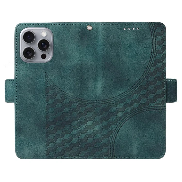 For iPhone 16 Pro Max Case Rhombus Starry Imprinted Phone Leather Cover