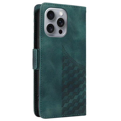 For iPhone 16 Pro Max Case Rhombus Starry Imprinted Phone Leather Cover