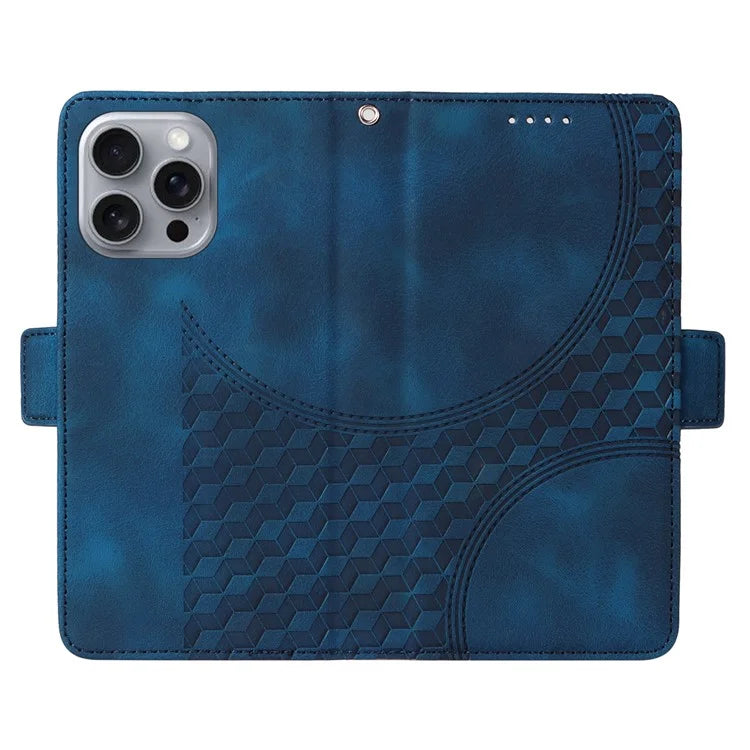 For iPhone 16 Pro Max Case Rhombus Starry Imprinted Phone Leather Cover