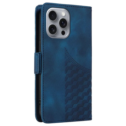 For iPhone 16 Pro Max Case Rhombus Starry Imprinted Phone Leather Cover