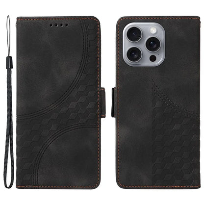 For iPhone 16 Pro Max Case Rhombus Starry Imprinted Phone Leather Cover