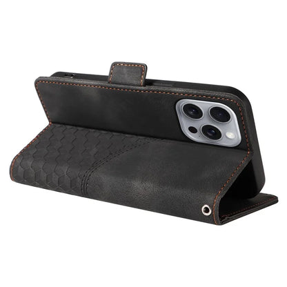For iPhone 16 Pro Max Case Rhombus Starry Imprinted Phone Leather Cover