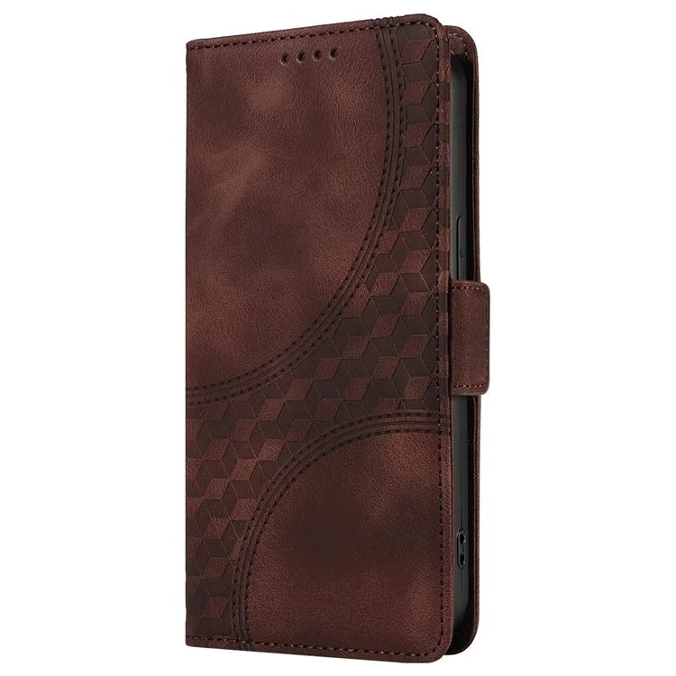 For iPhone 16 Pro Max Case Rhombus Starry Imprinted Phone Leather Cover