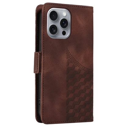For iPhone 16 Pro Max Case Rhombus Starry Imprinted Phone Leather Cover