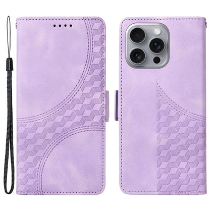 For iPhone 16 Pro Max Case Rhombus Starry Imprinted Phone Leather Cover