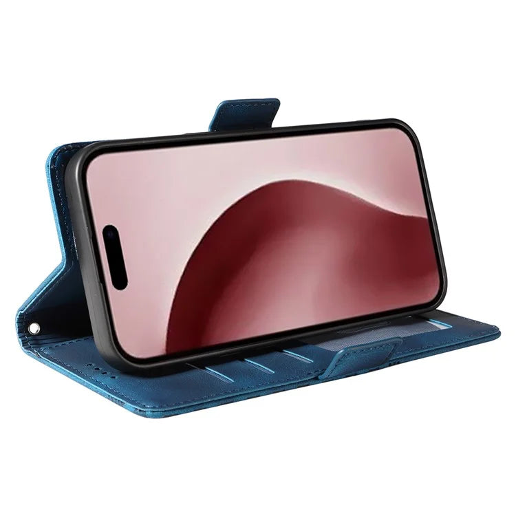 For iPhone 16 Pro Case Rhombus Starry Leather Wallet Flip Phone Cover