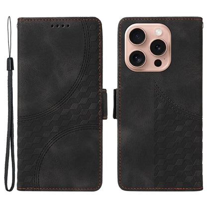 For iPhone 16 Pro Case Rhombus Starry Leather Wallet Flip Phone Cover