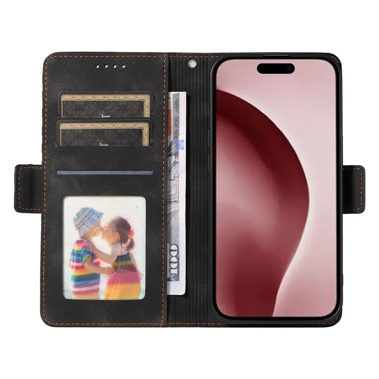 For iPhone 16 Pro Case Rhombus Starry Leather Wallet Flip Phone Cover