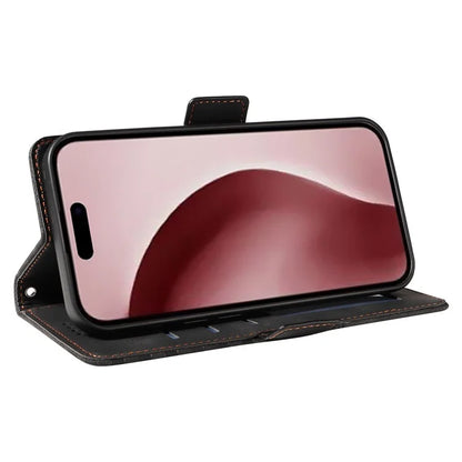 For iPhone 16 Pro Case Rhombus Starry Leather Wallet Flip Phone Cover