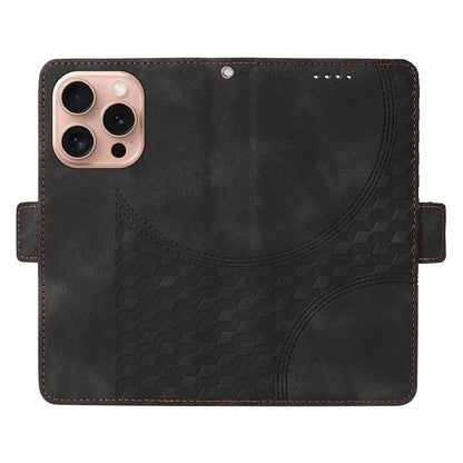 For iPhone 16 Pro Case Rhombus Starry Leather Wallet Flip Phone Cover