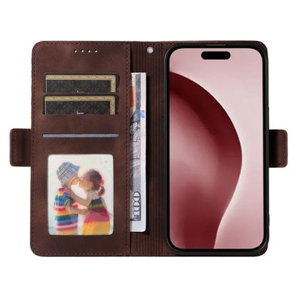 For iPhone 16 Pro Case Rhombus Starry Leather Wallet Flip Phone Cover