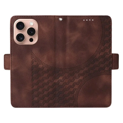 For iPhone 16 Pro Case Rhombus Starry Leather Wallet Flip Phone Cover