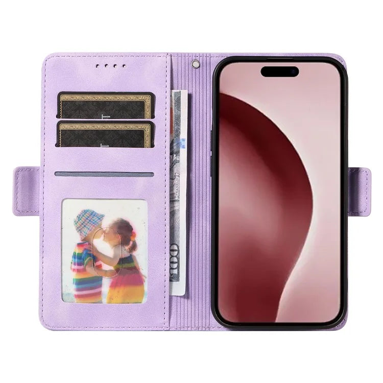 For iPhone 16 Pro Case Rhombus Starry Leather Wallet Flip Phone Cover