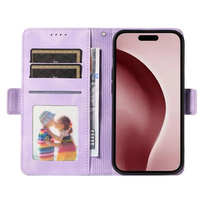 For iPhone 16 Pro Case Rhombus Starry Leather Wallet Flip Phone Cover