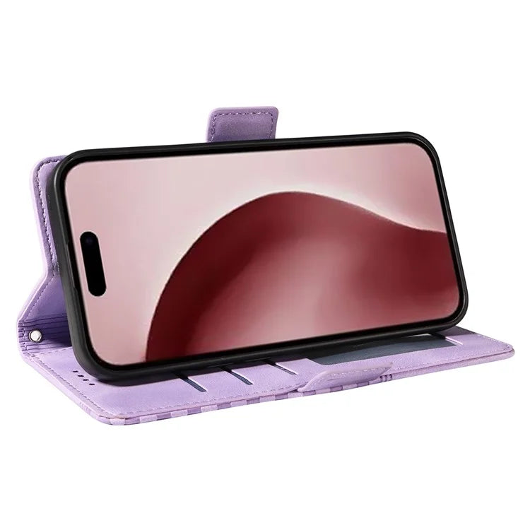 For iPhone 16 Pro Case Rhombus Starry Leather Wallet Flip Phone Cover