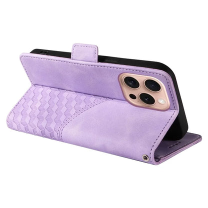 For iPhone 16 Pro Case Rhombus Starry Leather Wallet Flip Phone Cover