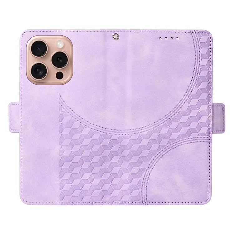 For iPhone 16 Pro Case Rhombus Starry Leather Wallet Flip Phone Cover