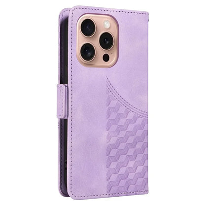 For iPhone 16 Pro Case Rhombus Starry Leather Wallet Flip Phone Cover