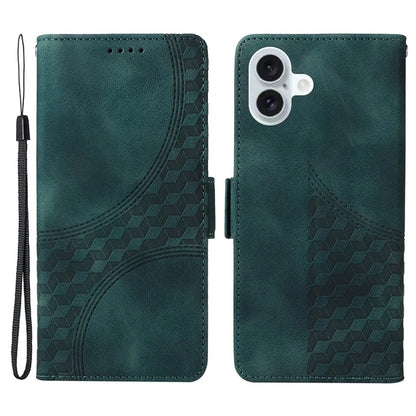 For iPhone 16 Plus Case Rhombus Starry PU Leather Protective Phone Cover