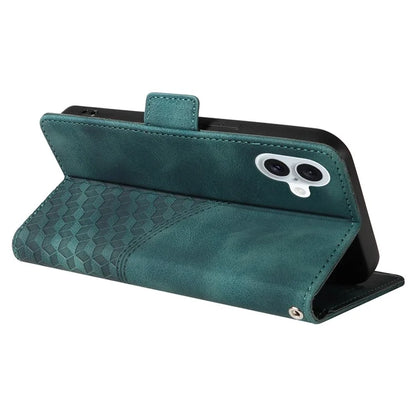For iPhone 16 Plus Case Rhombus Starry PU Leather Protective Phone Cover