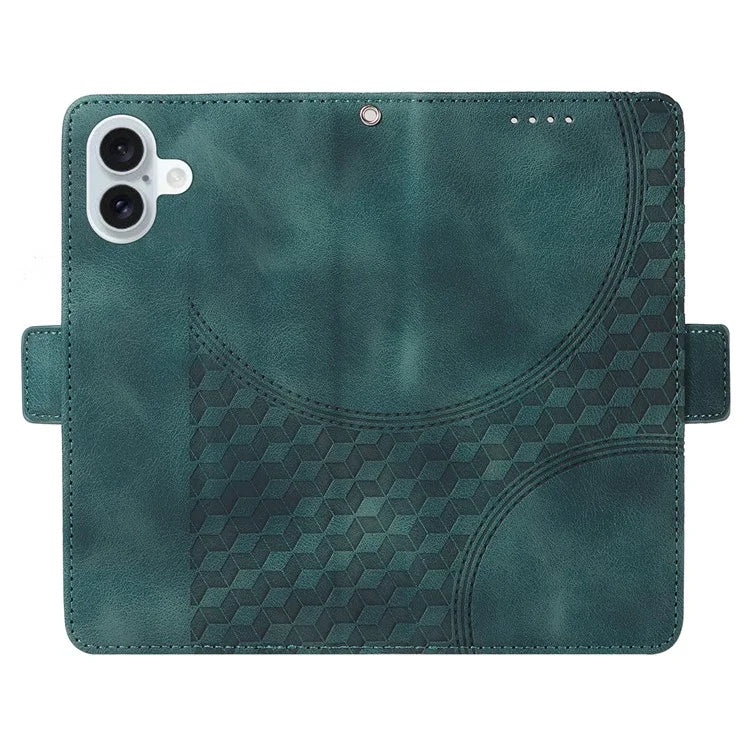 For iPhone 16 Plus Case Rhombus Starry PU Leather Protective Phone Cover