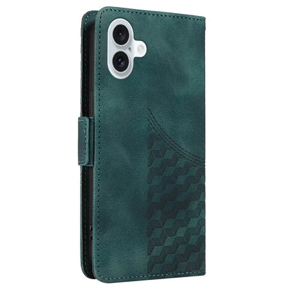 For iPhone 16 Plus Case Rhombus Starry PU Leather Protective Phone Cover