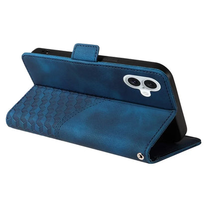For iPhone 16 Plus Case Rhombus Starry PU Leather Protective Phone Cover