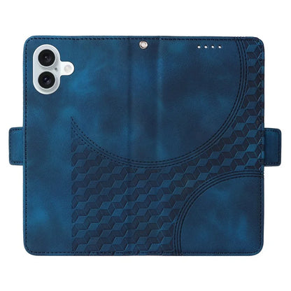 For iPhone 16 Plus Case Rhombus Starry PU Leather Protective Phone Cover