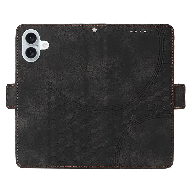 For iPhone 16 Plus Case Rhombus Starry PU Leather Protective Phone Cover
