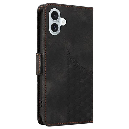 For iPhone 16 Plus Case Rhombus Starry PU Leather Protective Phone Cover