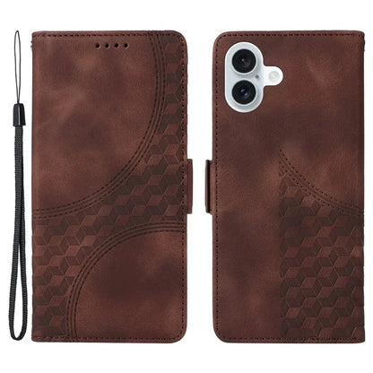 For iPhone 16 Plus Case Rhombus Starry PU Leather Protective Phone Cover