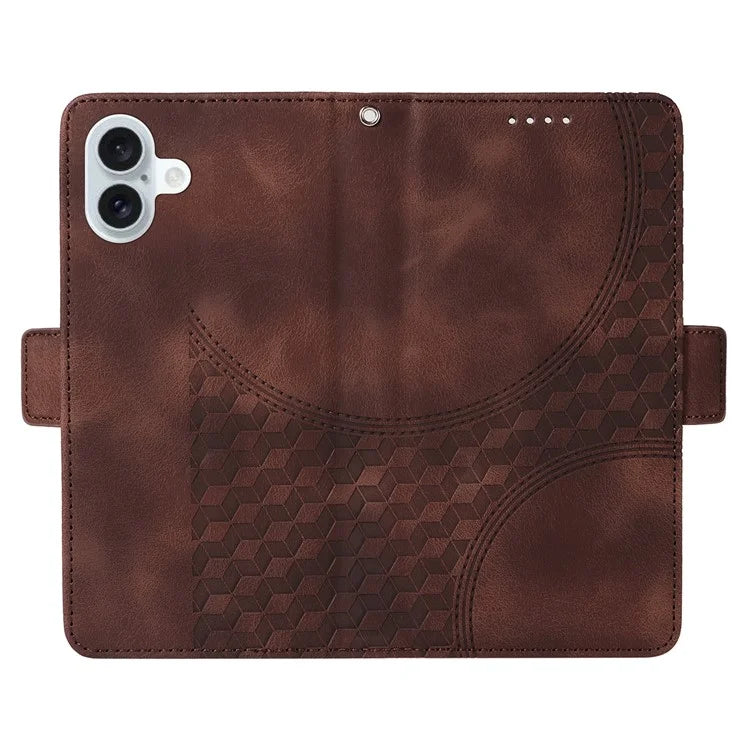 For iPhone 16 Plus Case Rhombus Starry PU Leather Protective Phone Cover