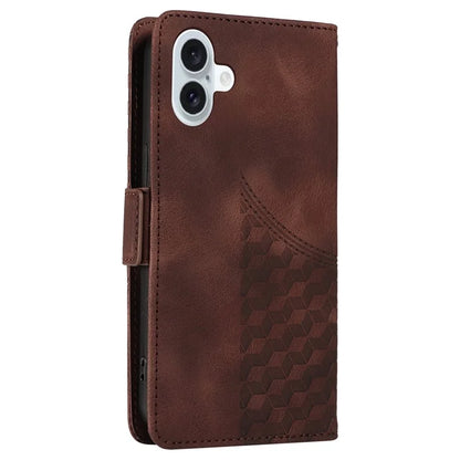For iPhone 16 Plus Case Rhombus Starry PU Leather Protective Phone Cover