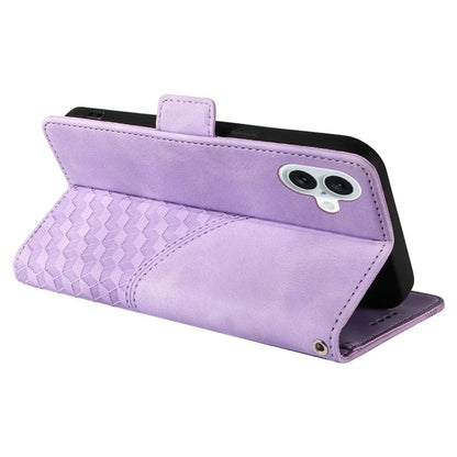 For iPhone 16 Plus Case Rhombus Starry PU Leather Protective Phone Cover