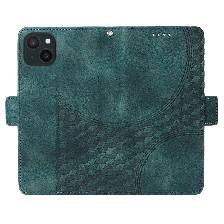 For iPhone 15 Plus Wallet Case Rhombus Starry Phone Leather Cover