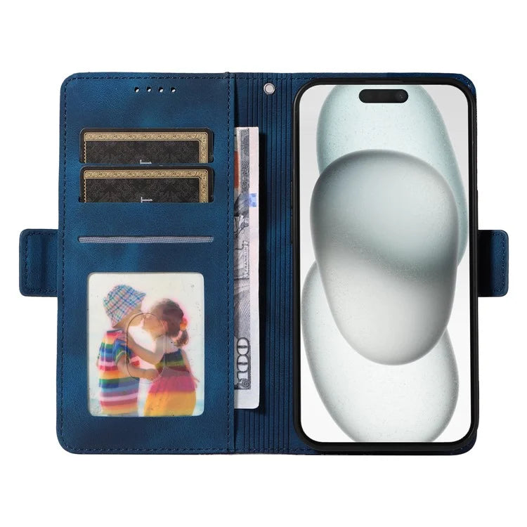 For iPhone 15 Plus Wallet Case Rhombus Starry Phone Leather Cover