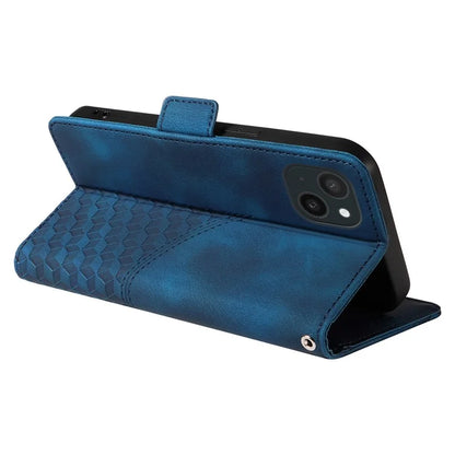 For iPhone 15 Plus Wallet Case Rhombus Starry Phone Leather Cover