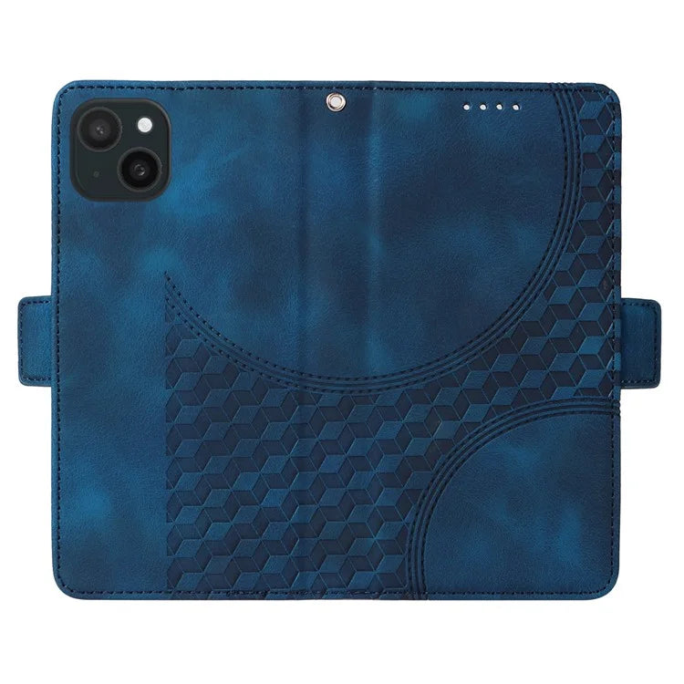 For iPhone 15 Plus Wallet Case Rhombus Starry Phone Leather Cover