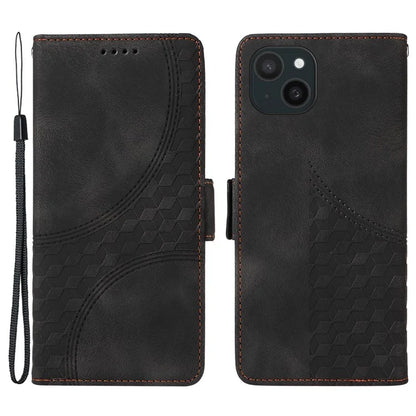 For iPhone 15 Plus Wallet Case Rhombus Starry Phone Leather Cover