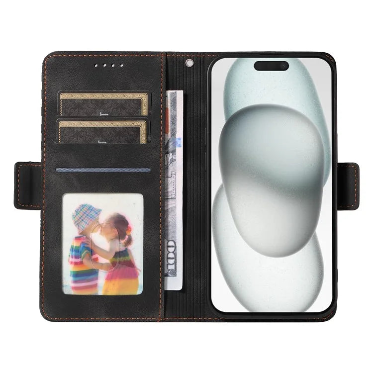 For iPhone 15 Plus Wallet Case Rhombus Starry Phone Leather Cover