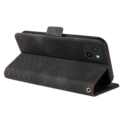 For iPhone 15 Plus Wallet Case Rhombus Starry Phone Leather Cover