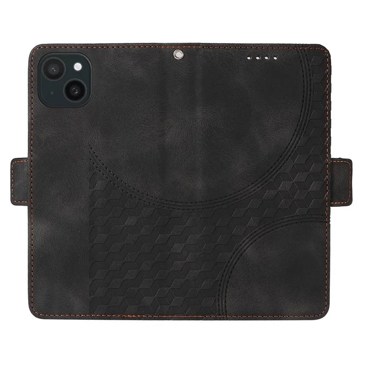For iPhone 15 Plus Wallet Case Rhombus Starry Phone Leather Cover