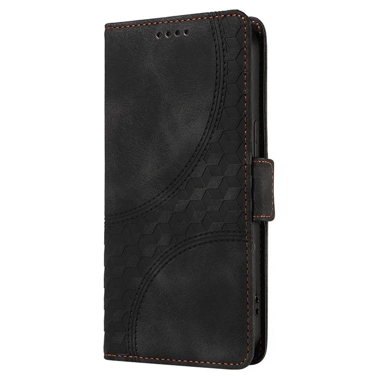 For iPhone 15 Plus Wallet Case Rhombus Starry Phone Leather Cover