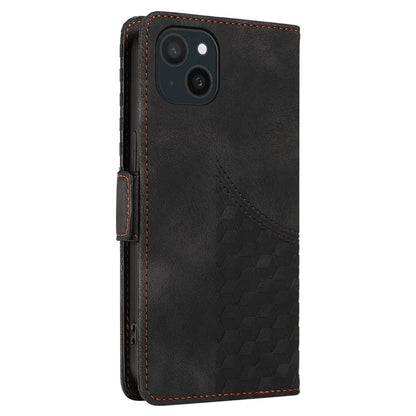 For iPhone 15 Plus Wallet Case Rhombus Starry Phone Leather Cover